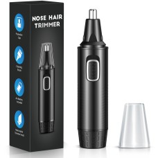 Zewwen Nose Hair Trimmers for Men Women, Newest Dual Edge Blades Precision Nose and Ear Hair Trimmer for Painless Cutting, Wet/Dry, Battery-Operated (AA Battery Included)