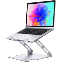 Zewwen Adjustable Laptop Stand, Ergonomic Laptop Riser Holder for Desk, Aluminum Sturdy Dual Rotation Axis Foldable Computer Stand, Compatible with MacBook Pro All Notebooks 10-16"