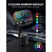 Zewwen FM Transmitter for Car Bluetooth 5.0 Receiver, 18W USB C Fast Car Charger, Bluetooth Car Adapter Car Kit with 9 Colors Backlit, 2.0" Screen, 3 USB Ports, AUX Output, Dual Mic, Support U-Disk